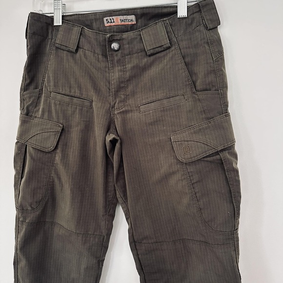 5.11 Tactical Pants Womens 4 Brown Ripstop Cargo Utility Outdoor Workwear - Picture 6 of 12